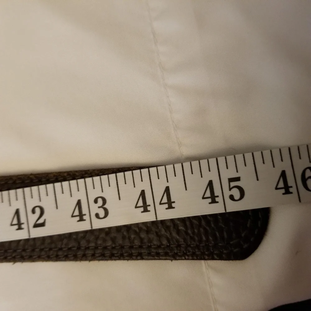 Mens Brown Genuine Leather Pebbled Belt Brass Buckle Size 40 Minimalist Gorpcore
